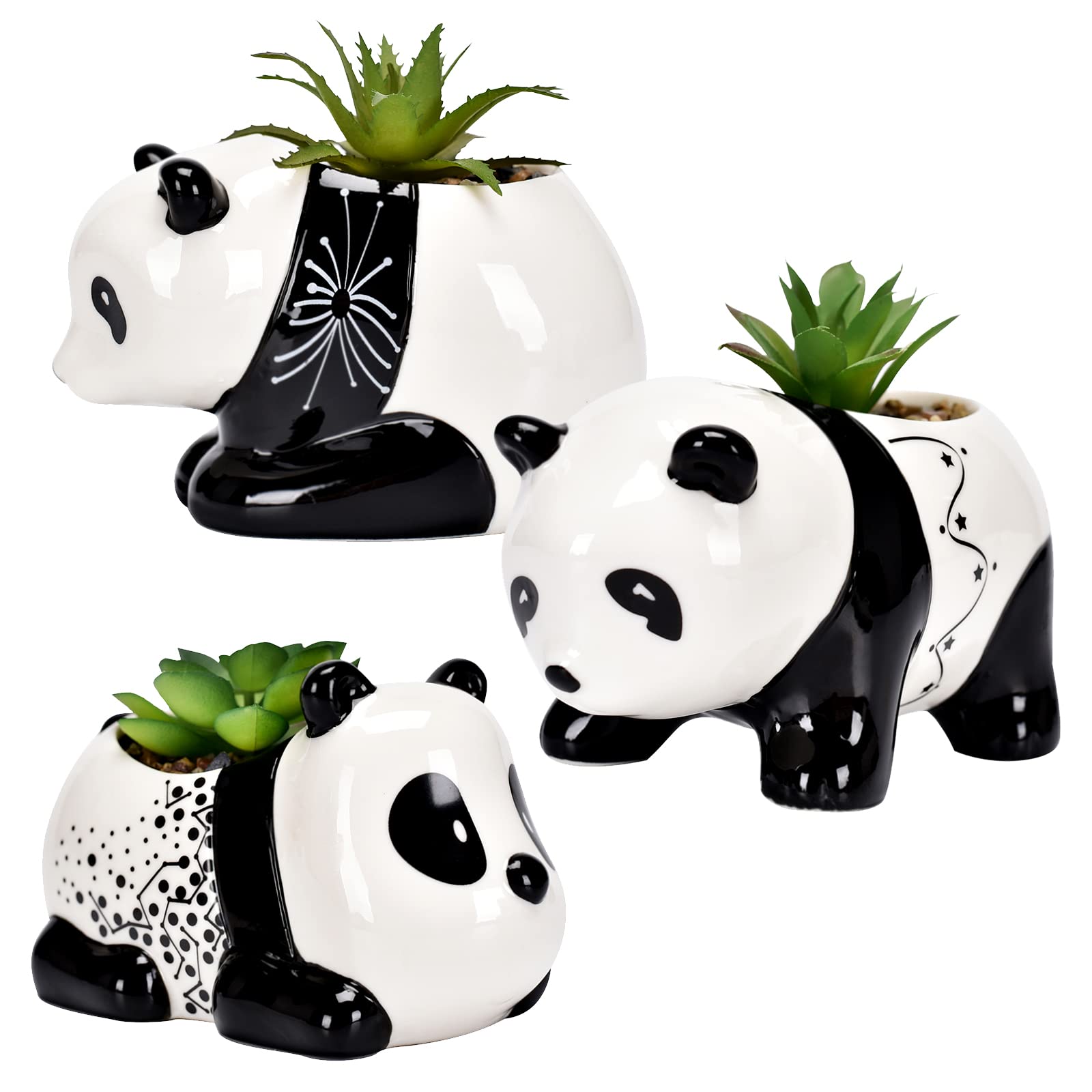 パンダ Amazon.com: AASHDP Cute Animal Succulent Pots Bulk, Small Animal